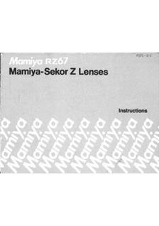 Mamiya Lenses - misc manual. Camera Instructions.